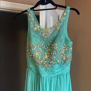 Elegant Embellished Seafoam Dress